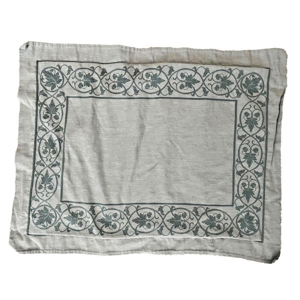 Restoration Hardware Silver Sage Leaf Medallion Standard Sham 100% Cotton Green